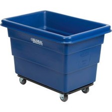 Industrial Plastic Bulk Box Truck 6 Bushel Steel Chassis Base Blue  Industrial