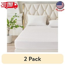  2 pack Super Soft Quilted Mattress Pad, King 76 in x 80 in