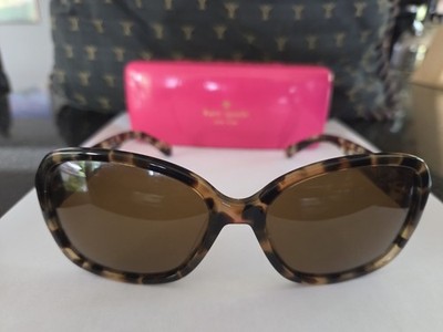 Kate Spade Laney Polarized Sunglasses - Brown Tortoise w/Original Hard Case
