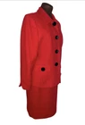 Tuta vintage CHRISTIAN DIOR lana rossa set 2 pezzi gonna e blazer 12P