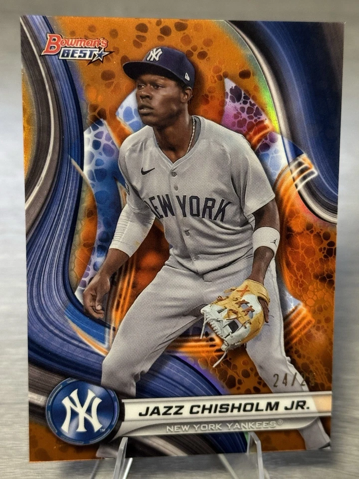 🔥⚾️JAZZ CHISHOLM JR. 2024 Bowman's Best Orange Refractor /25 #YANKEES STAR!⚾️🔥 - Image 2 of 3
