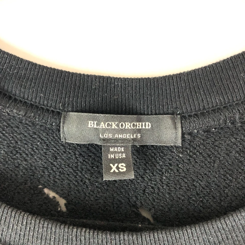 Sudadera Black Orchid para mujer envejecida cremallera laterales cuello redondo negra XS Foto 3 de 3