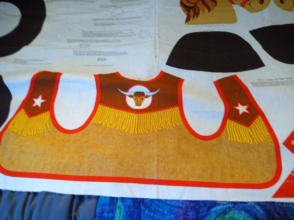 Cranston Print Cowboy/Cowgirl Costume Panel W/vest & Hobby Horse - Image 4 of 4