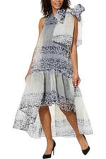 C Wonder by Christian Siriano Women's Tier Dress Ombre Leopard Black