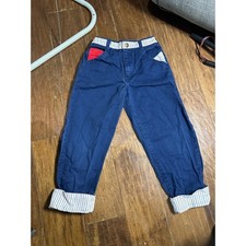 Vintage OshKosh B'gosh Kids Navy Blue Red White Trimmed Casual Pants Size 5R
