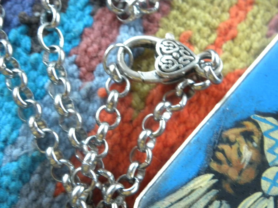 COLLAR Y CADENA COREEN CORDOVA JEFE INDIO ESTERLINA COLGANTE Foto 4 de 4