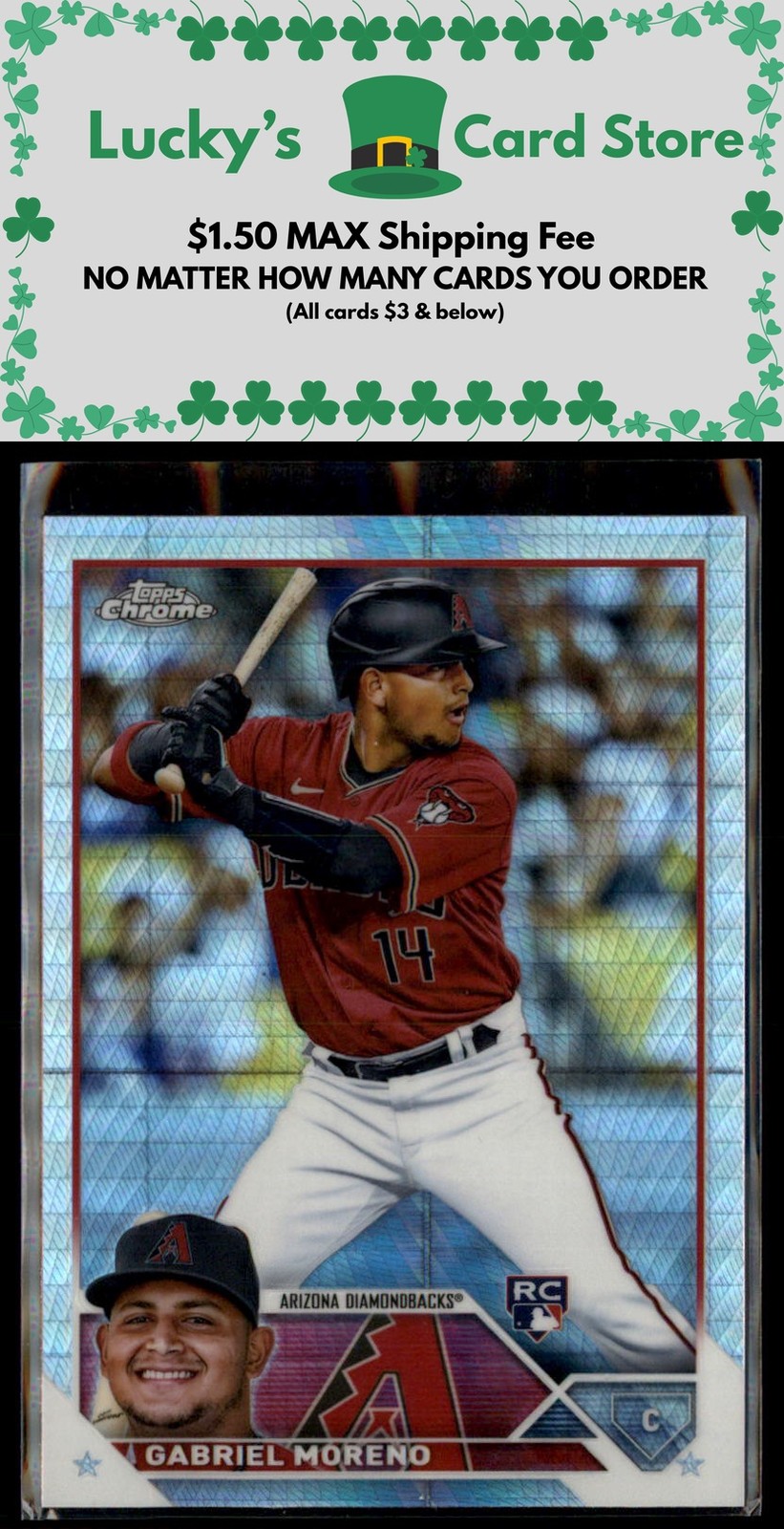 2023 Topps Chrome #189 Gabriel Moreno Prism Refractor Rookie