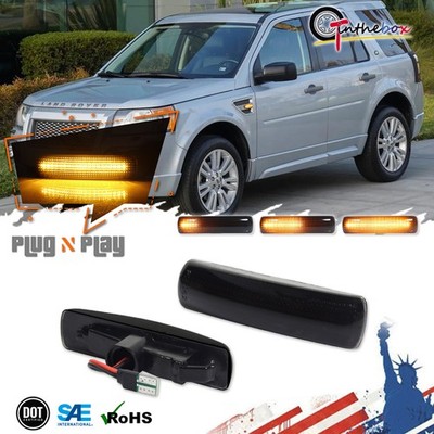 AMBER LED FRONT SMOKE SIDE MARKER LIGHTS FOR RANGE ROVER SPORT DISCOVERY LR3 LR4
