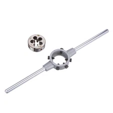 M13 x 1.5 Threading Die and 38mm (M12-M16) Round Holder Die Stock Wrench Set