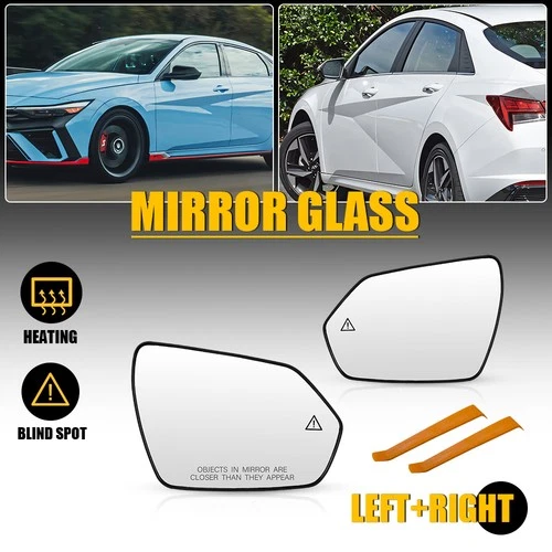 LH RH Mirror Glass W/ Blind Spot Heated For Hyundai Elantra 2021-25 87621-AA180