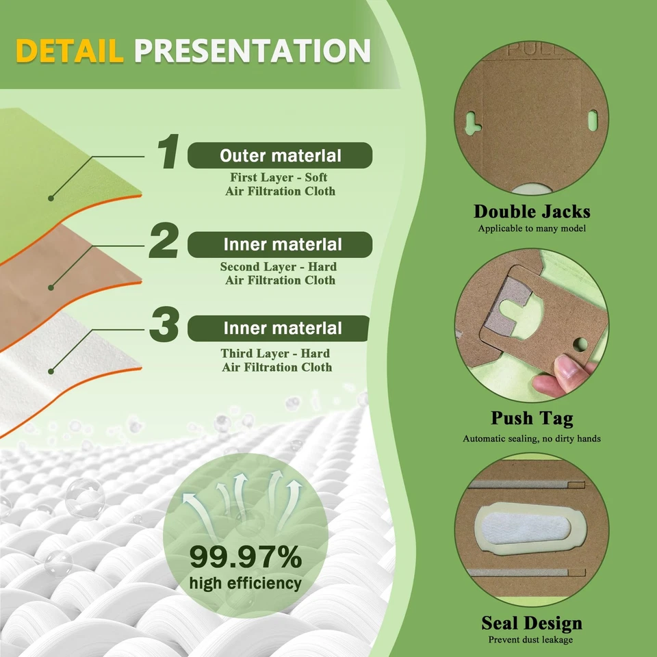 25 Vacuum Bags for Type CC, Fits XL Upright, Replaces Part # CCPK8DW - Image 2 of 4
