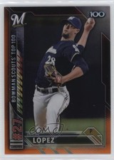 2016 Bowman Scouts' Top 100 Orange Refractor /25 Jorge Lopez #BTP-27 nd3