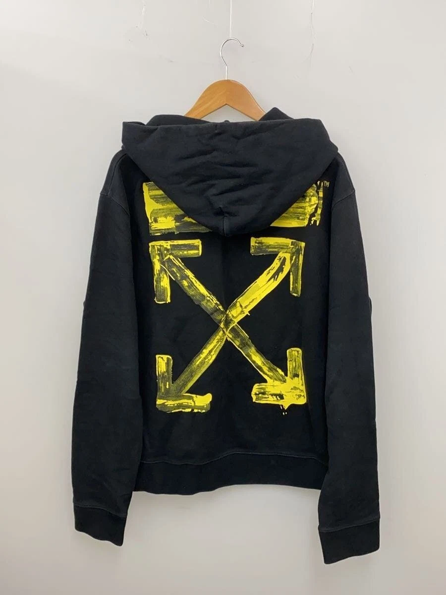 FELPA CON CAPPUCCIO OFF WHITE OMBB034F19E30010 XL COTONE STAMPA NERA USATA