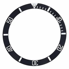 BEZEL INSERT FOR OMEGA SEAMASTER 120 REF:166.027 WATCH 37MM X 30MM BLACK SILVER