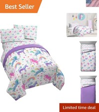 Jay Franco Unicorn Rainbow Twin Bed Set - 4 Piece Soft Fade Resistant Bedding