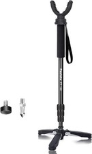 Fooletu Trépied de Chasse Monopied Bâton de Tir 24"-64" avec Repose Empiècement U 360°