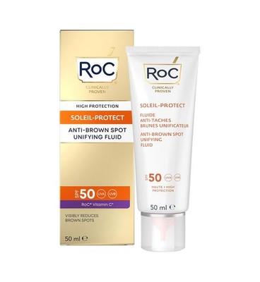 RoC Soleil Protect Sonnencreme Anti braune Flecken vereinheitlichendes Fluid LSF50 | Tägliche Sonne...
