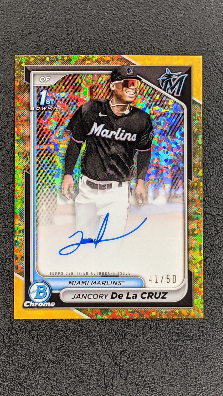 JANCORY DE LA CRUZ 2024 1st Bowman Chrome Auto Gold Mini Diamond Refractor /50