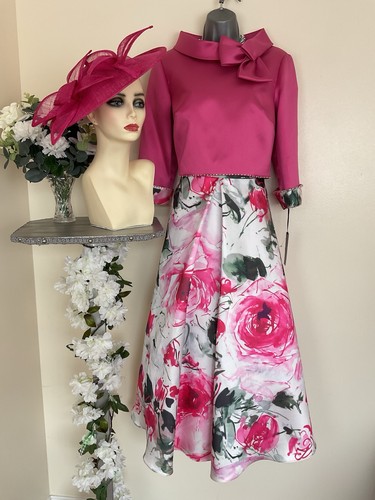Veni Infantino BNWT Size 14 Candy Pink 50" Tea Length Dress Jacket Hatinator - Picture 12 of 16