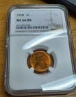 1958 Lincoln Wheat Cent-Ch Gem BU NGC MS 66