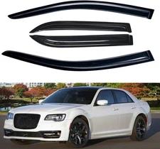 Tape-On Window Visors Sun Rain Wind Guards Vent Shade For 2011-2022 Chrysler 300