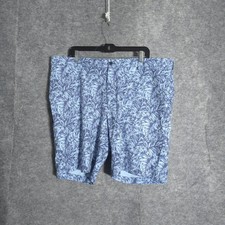Peter Millar Crown Crafted Golf Shorts Mens 40 Blue Leaf Print Stretch Pro Wear