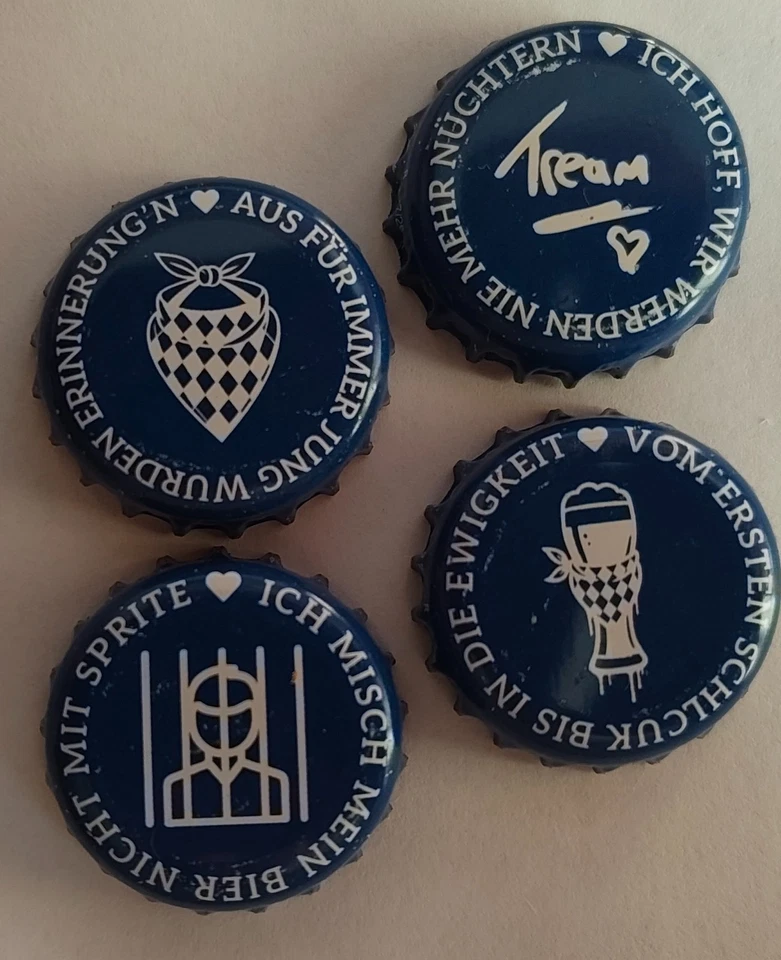 4 Kronkorken Schneider Weißbier, gebraucht komplett Set - Bild 1 von 1