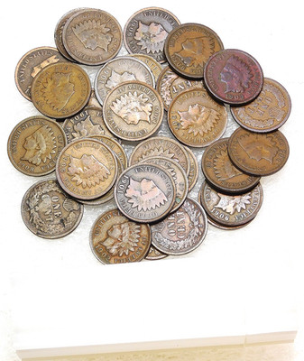 1901-1909 Indian Head Cent Nice lot of 31 coins in tube #JF26