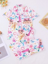 Womens Pajamas Set Cute Sleepwear Soft Sleep Nightshirts Print Comfy Pyjama Set