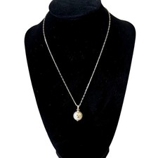 Authentic TORY BURCH Ivory Gold Tone Pearl Logo Rope Chain Necklace 143338 NEW