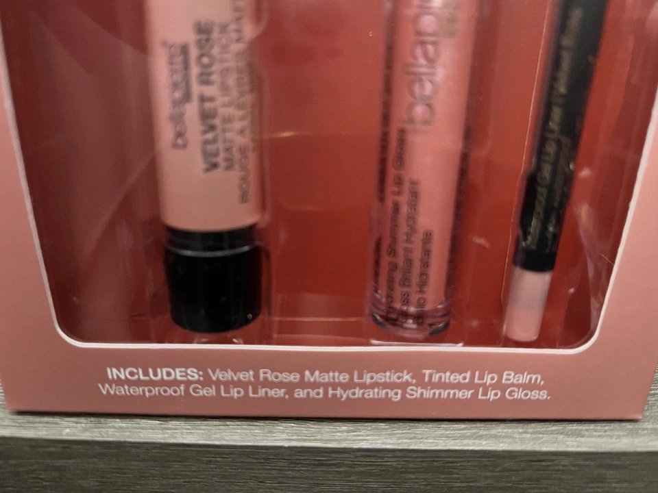 Bellapierre Lip Essentials Kit de 4 piezas, VELVET ROSE - Juego de regalo Foto 3 de 4