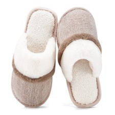 GOEWY Cozy Slippers for Women Indoor and Outdoor Fuzzy House Shoes with Memor...