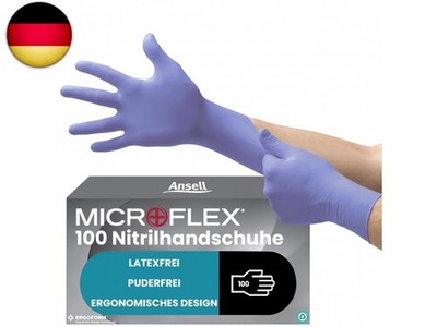 Ansell Microflex 93-843 Latexfreie Einweghandschuhe, Nitrilhandschuhe