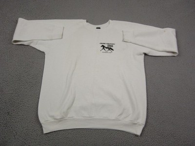 Vintage Horses Sweatshirt Mens Extra Large XL White USA Made Cross County Trail