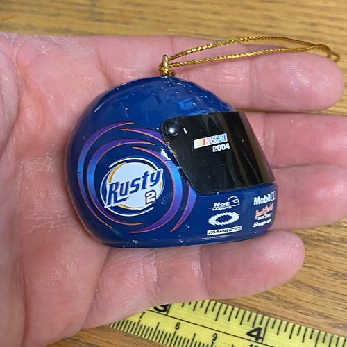 2004 Rusty Wallace 2 NASCAR Helmet Christmas Tree Ornament Mobil Dodge PPG - Picture 2 of 7