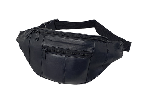 Bolso de Cuero Negro Genuino para la Cintura Bug Dinero Cinturón Cadera Bolsa Vacaciones Viaje Billetera - Imagen 2 de 6