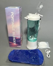 New Portable White Blender Bottle For Shakes/Smoothies USB Rechargeable 6 Blades