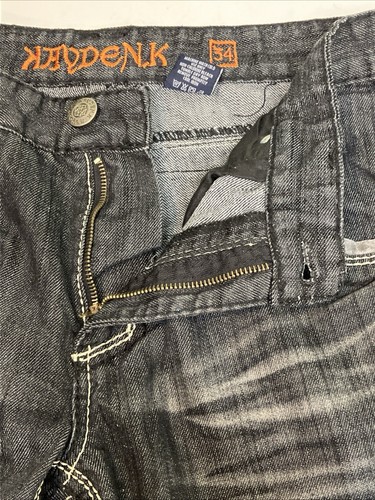 Reve Jeans Kayden K Mens Size 34x32 Blue Denim Jeans Dark Bling Heavy Stitch PO - Picture 8 of 11