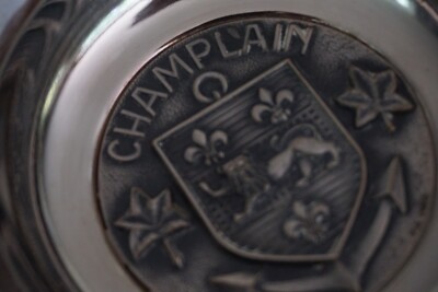 COUPELLE MILITAIRE METAL ARGENTE MARINE BLASON FREGATE