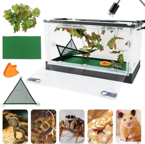 Portable Foldable Terrarium Kits for Reptiles Heat-Resistant Material Easy to Mo