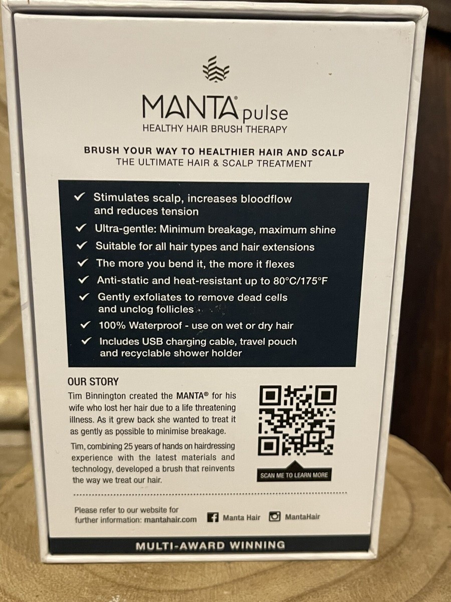 Manta Pulse Healthy Hair Brush Therapy 3 in 1 in Blue - New in Box
