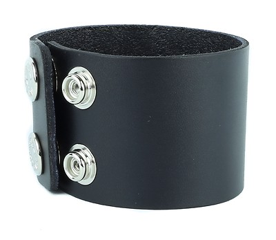 Plain Genuine Cowhide Leather Bracelet With Snap 4mm Thick 3/4'' to 2 1/2'' Wide