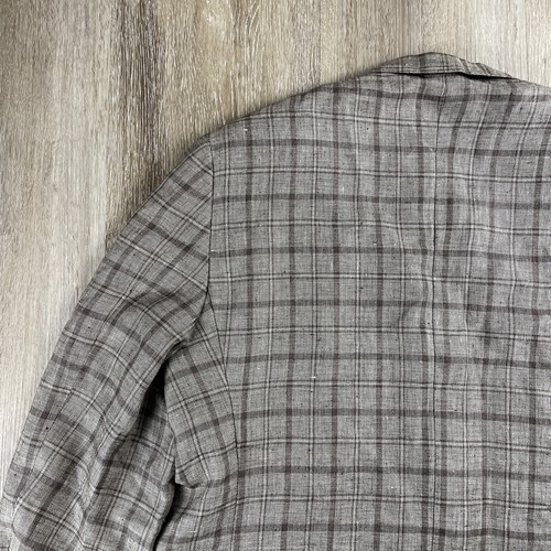 CORNELIANI Men's 46 Beige Linen Sport Coat Windowpane Check Italian Blazer Flax - Picture 17 of 24