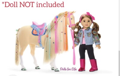 Ensemble American Girl Lila's Hollyhock Horse - Selle & Accessoires - Neuf 2023