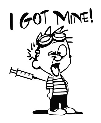I Got Mine, virus Humor.  Vinyl Decal, 43 different colors available