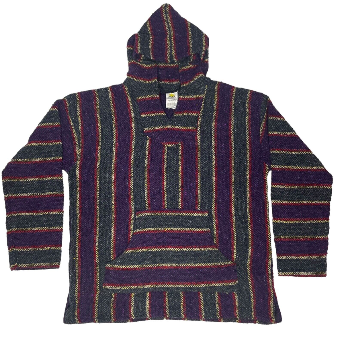 Sunspecs Baja Drug Rug Mexican Hoodie Sweatshirt Unisex Purple 