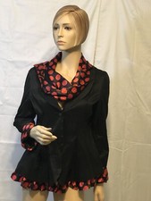Jerry T Red And Black Polka Dot Jacket Art To Wear Sz Large