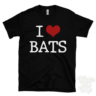 I LOVE BATS T-SHIRT heart mammals wildlife conservation nocturnal zoologist cool