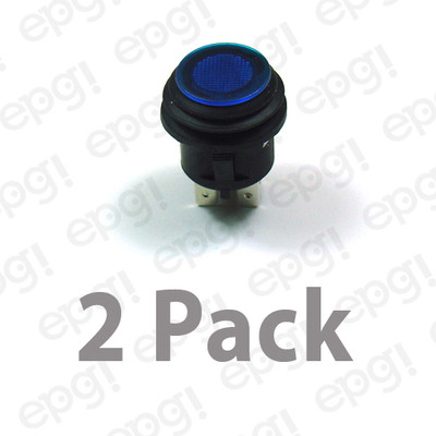SPST (ON/OFF) ILLUMINATED PUSH BUTTON SWITCH BLUE 20AMPS - 12VDC #66-2491-2PK
