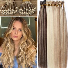 CLEARANCE Nano Ring Tip Real Human Remy Hair Extensions Micro Loop Beads Blonde